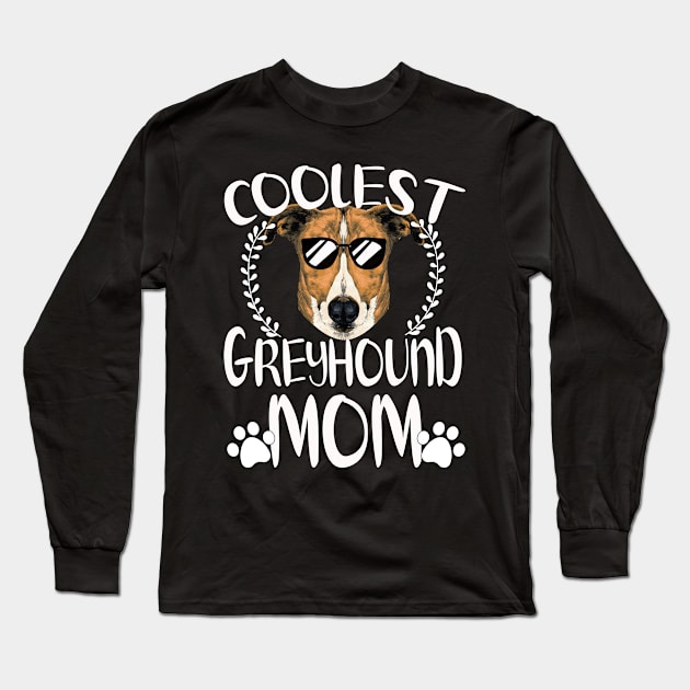 Glasses Coolest Greyhound Dog Mom Long Sleeve T-Shirt by mlleradrian